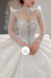 Tu Linh Boutique áo cưới Áo Cưới Cổ V tay Dài