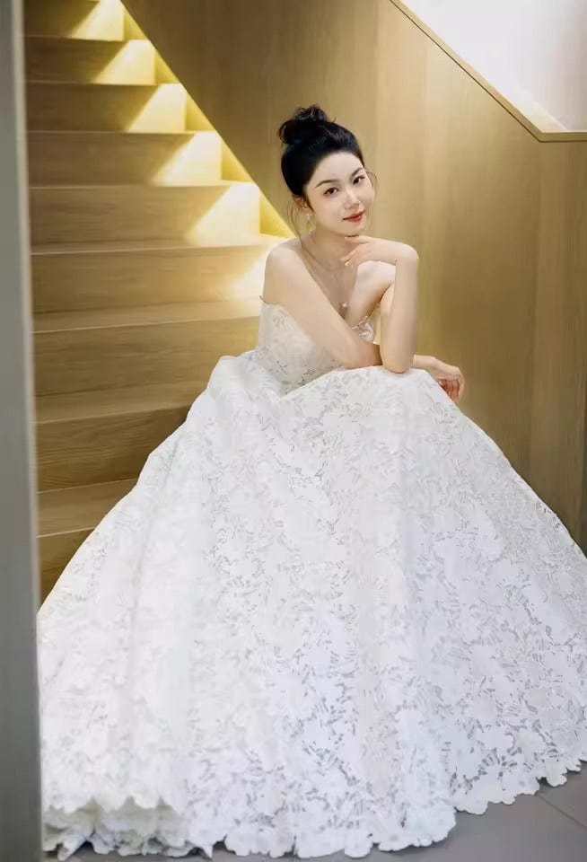 Tu Linh Boutique Áo Cưới Hai Dây Kết Cườm Thủ Công