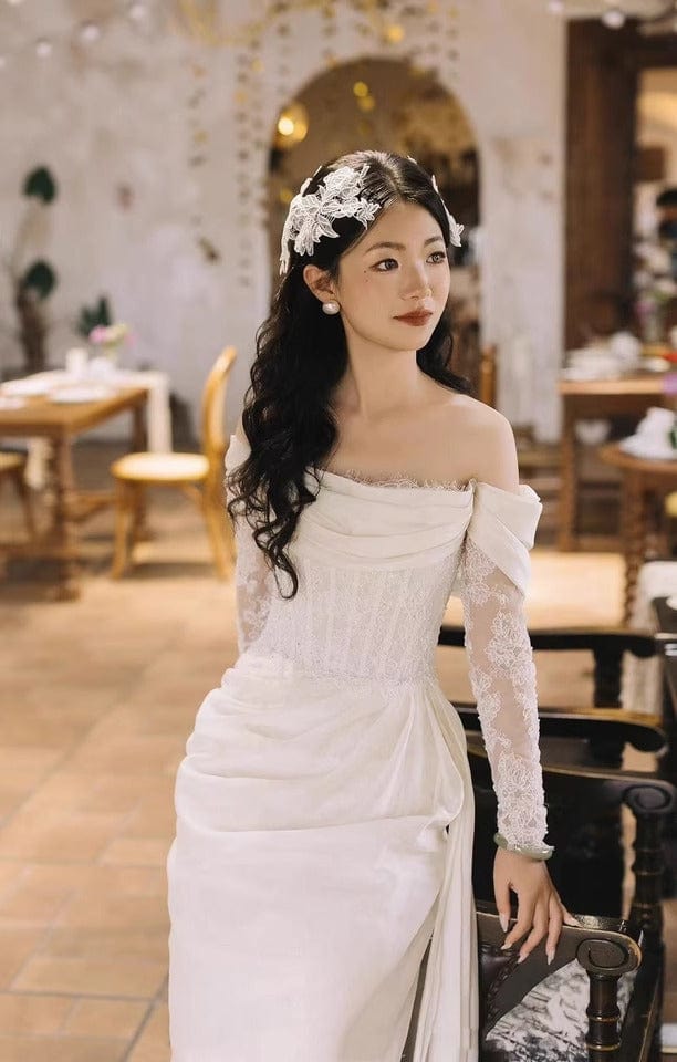 Tu Linh Boutique Áo Cưới Tay Dài Đắp Ren