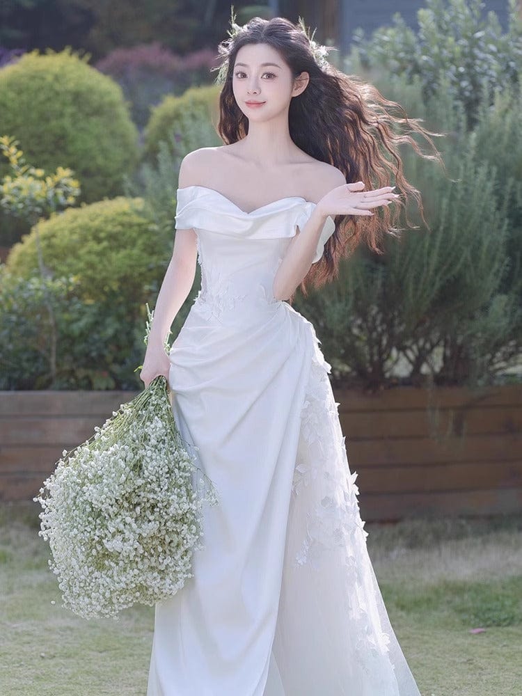 Tu Linh Boutique Áo cưới Tay Ngắn Cổ V