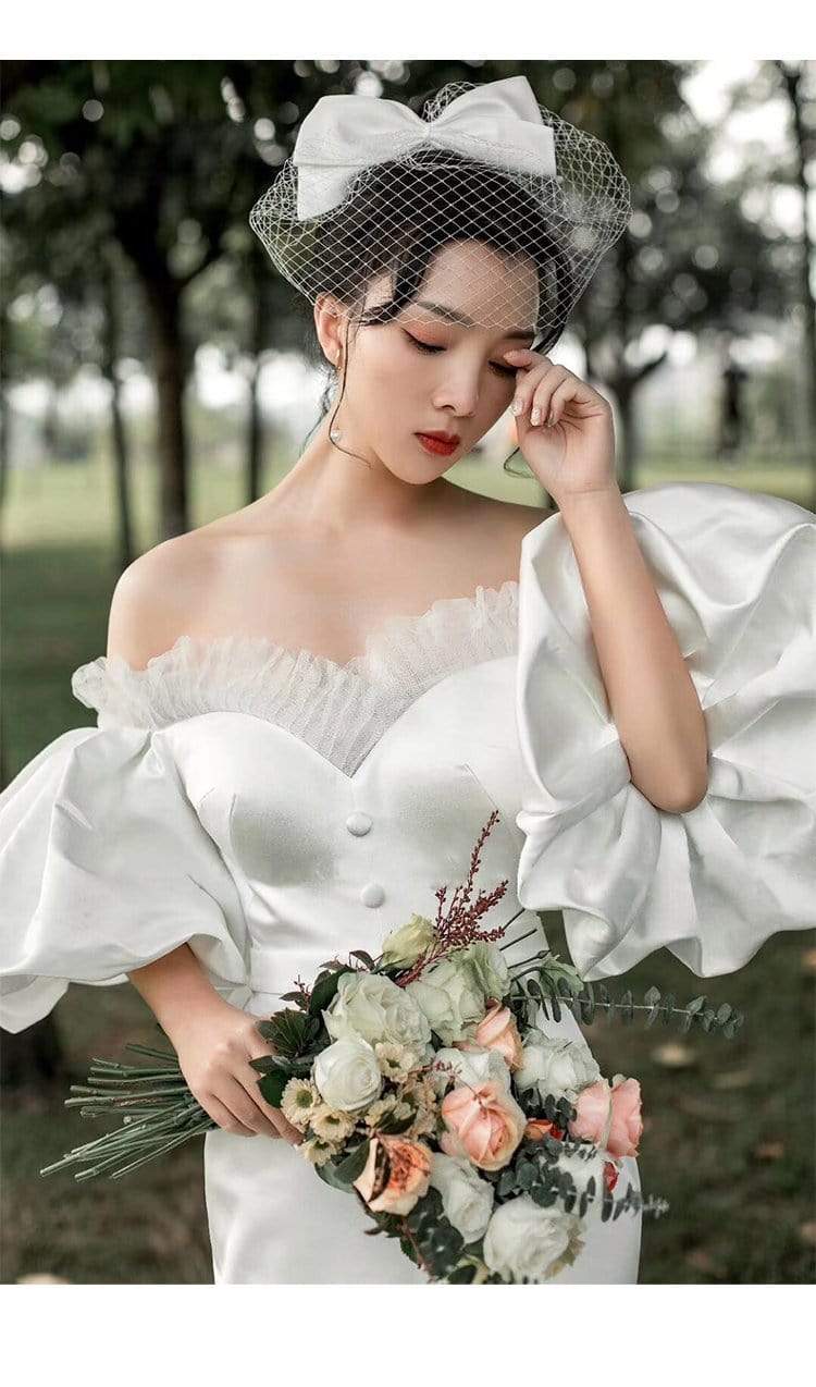 Tu Linh Boutique áo cưới Váy Cưới Đuôi Cá Phi Bóng Iris