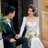 Tu Linh Boutique áo cưới Váy Cưới Trắng Đơn Giản 02