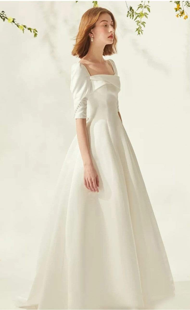 Tu Linh Boutique áo cưới Váy Cưới Trắng Đơn Giản 05