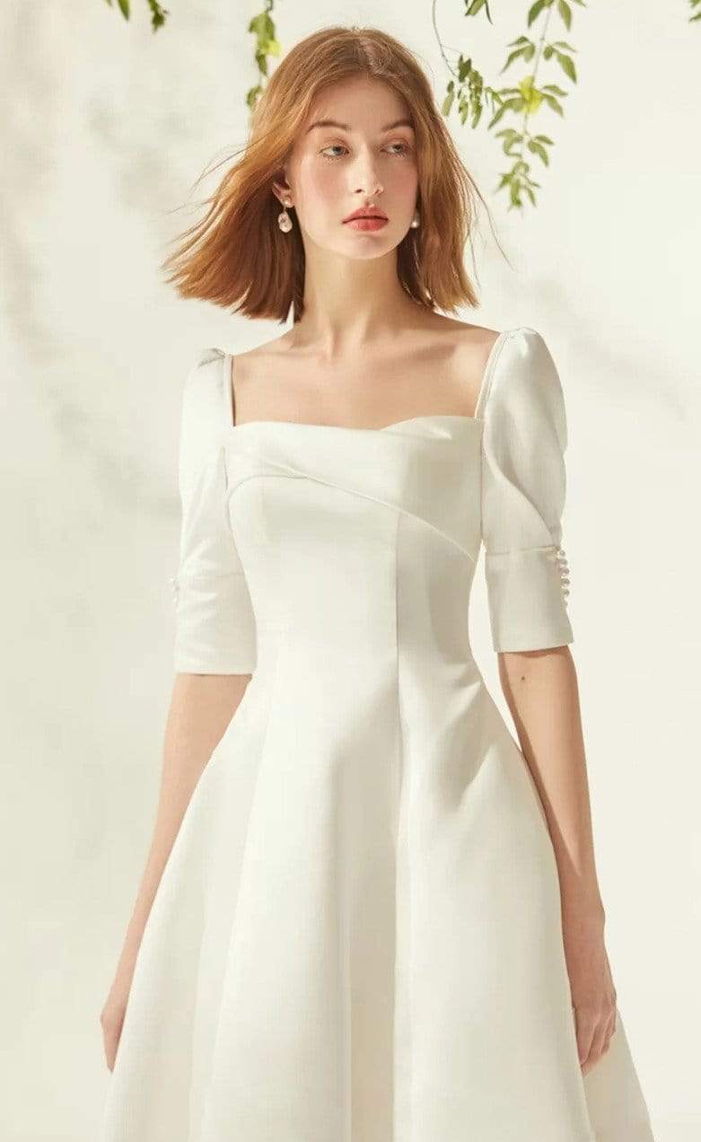 Tu Linh Boutique áo cưới Váy Cưới Trắng Đơn Giản 05