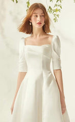 Tu Linh Boutique áo cưới Váy Cưới Trắng Đơn Giản 05