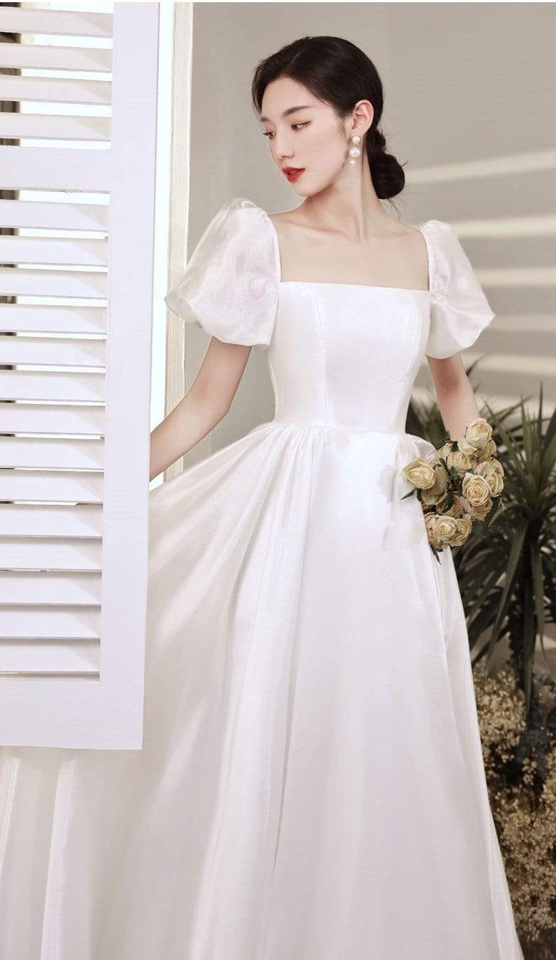 Tu Linh Boutique áo cưới Váy Cưới Trắng Đơn Giản Josie