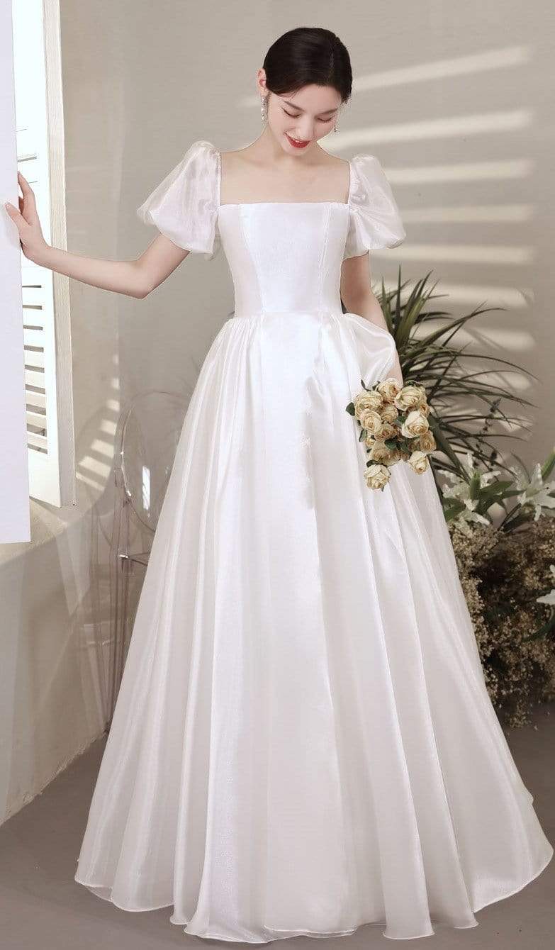 Tu Linh Boutique áo cưới Váy Cưới Trắng Đơn Giản Josie