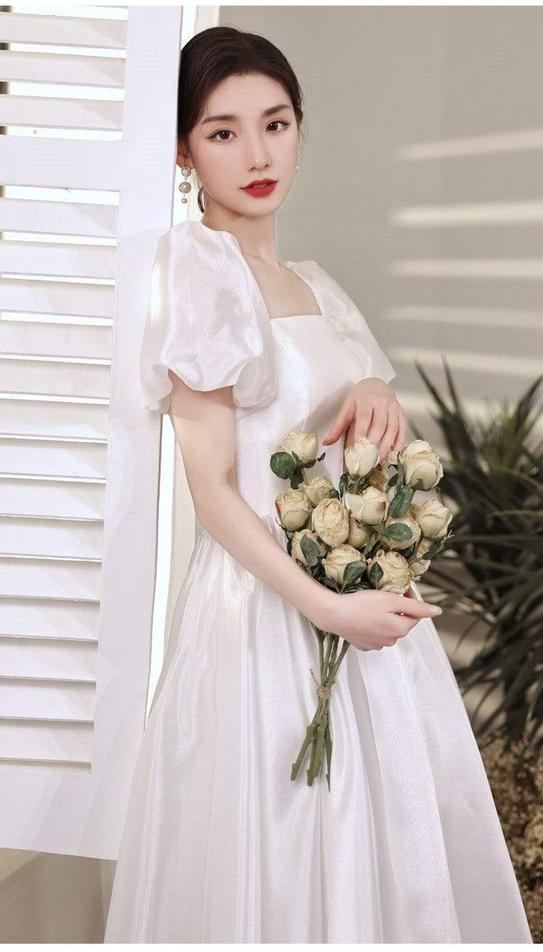 Tu Linh Boutique áo cưới Váy Cưới Trắng Đơn Giản Josie