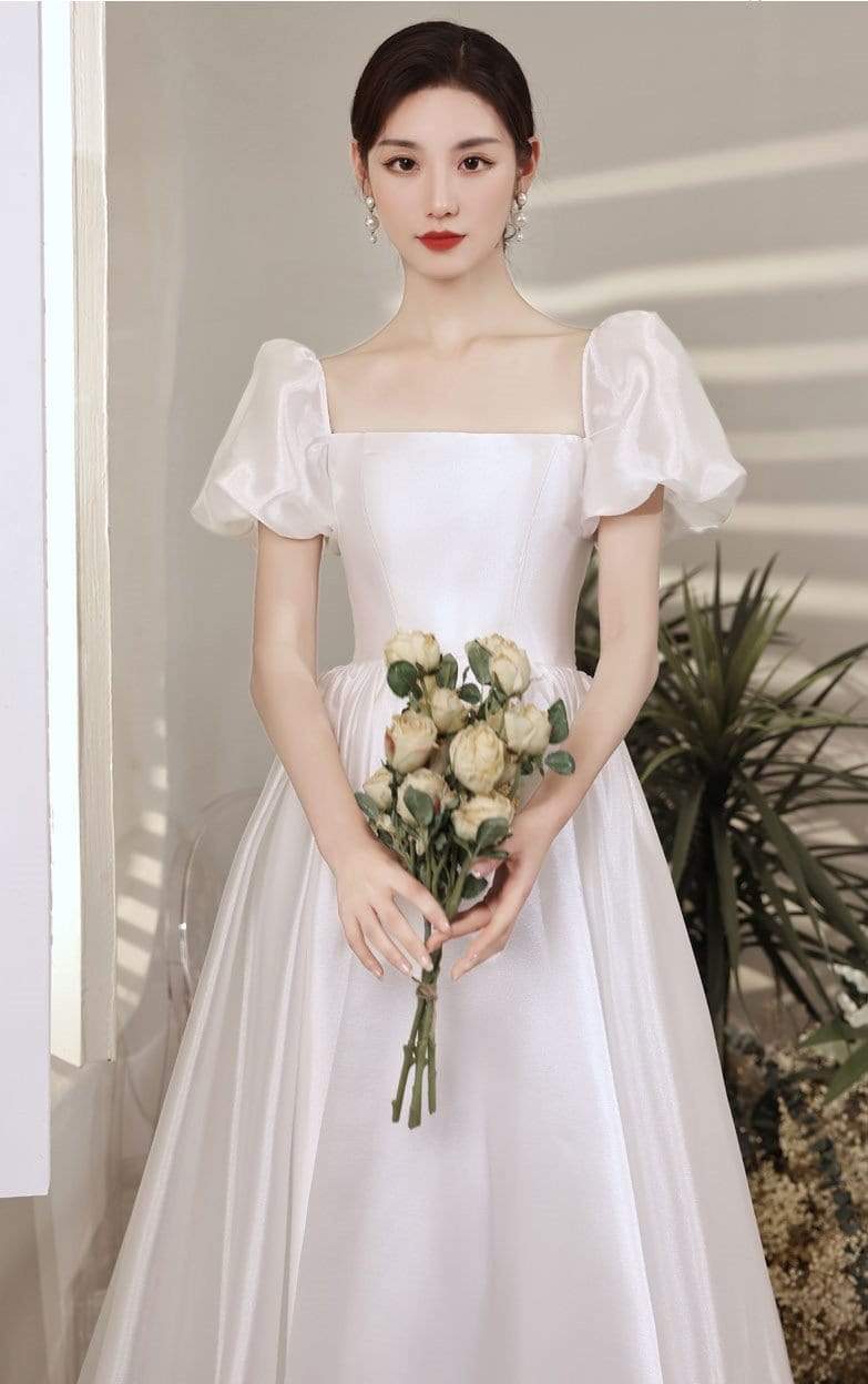 Tu Linh Boutique áo cưới Váy Cưới Trắng Đơn Giản Josie