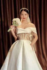 Tu Linh Boutique ao cuoi Váy cưới Chữ A Sophie