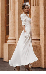 Tu Linh Boutique Váy Cưới Trắng Đơn Giản 07