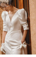 Tu Linh Boutique Váy Cưới Trắng Đơn Giản 07