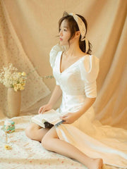 Tu Linh Boutique Váy Cưới Trắng Đơn Giản 07