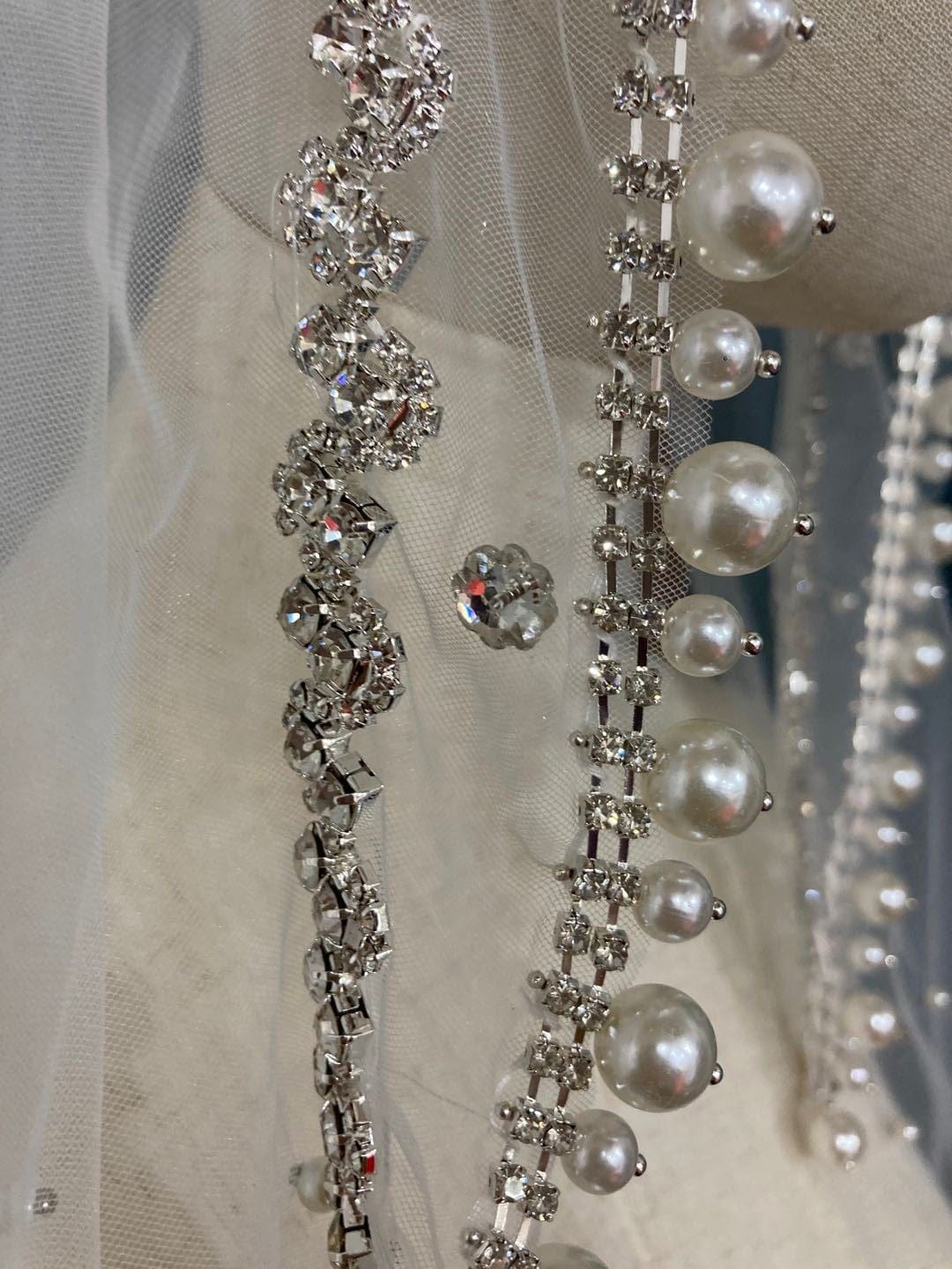 Tú Linh Boutique voan cài tóc cô dâu Voan cài tóc cô dâu Fidelma