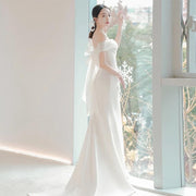 Tu Linh Boutique áo cưới Váy Cưới Trắng Đơn Giản Allure